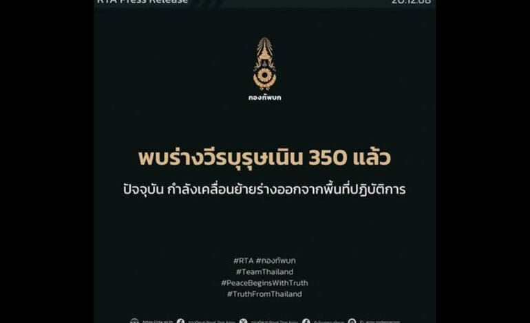 “กองทัพ” แจงเข้าคุมพื้นที่ “เนิน 350-ปราสาทตาควาย” ได้แล้ว เตรียมนำร่าง 2 ทหารกล้ากลับ