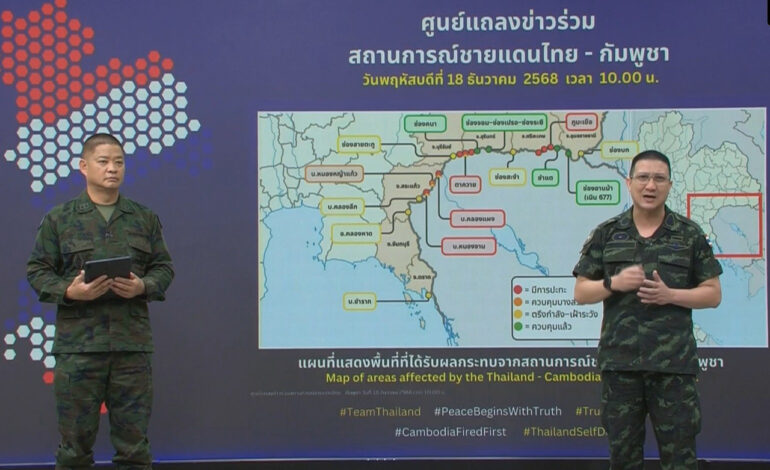 “กองทัพ” สรุปศึก “ไทย-กัมพูชา” เนิน 350–ปราสาทตาควาย ยังเดือด พบคลังทุ่นระเบิดดัดแปลง บ้าน 3 หลัง