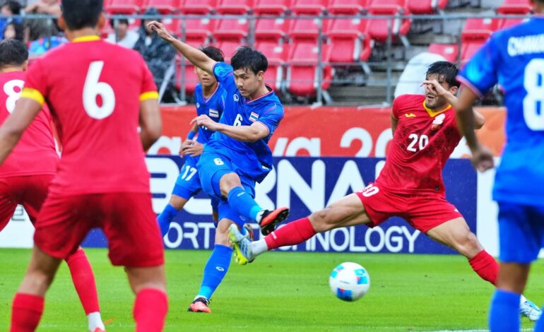 “ช้างศึก” พลิกแซงชนะ “คีร์กีซสถาน” 3-2 ประเดิม 3 แต้ม ศึกเอเชียนเกมส์ 2026